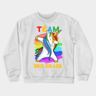 Team 3RD GRADE Unicorn Dabbing Gift Back To School Crewneck Sweatshirt